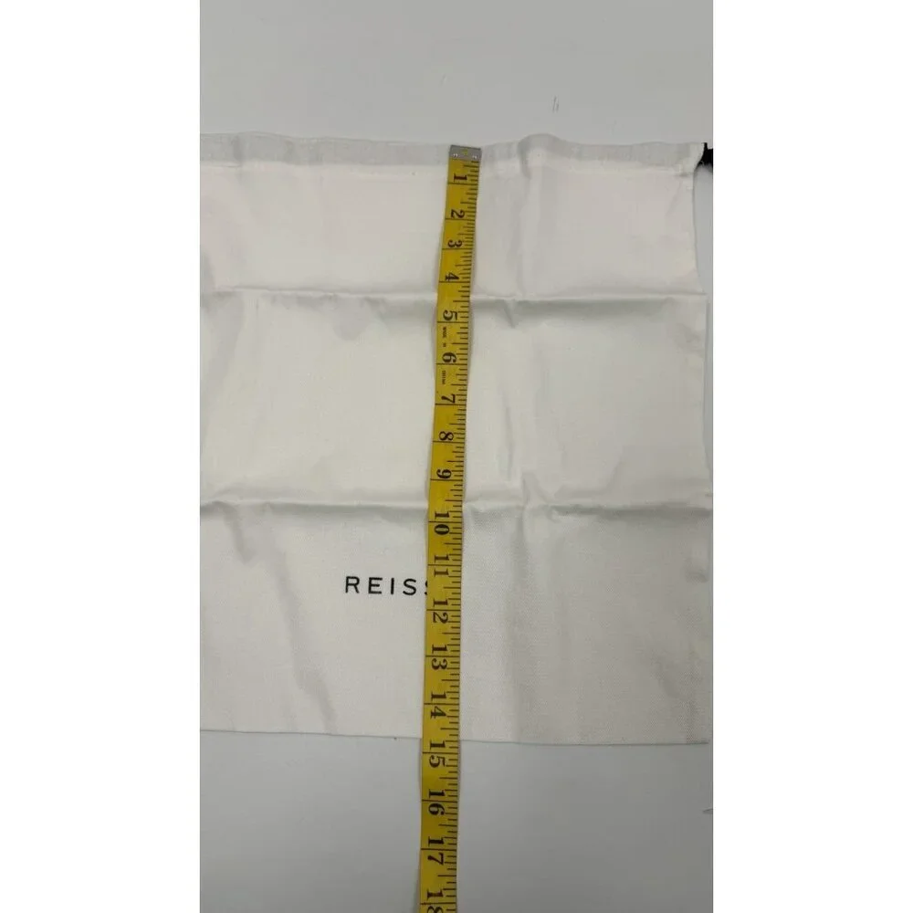 Reiss white cotton drawstring dust bag with brand logo New